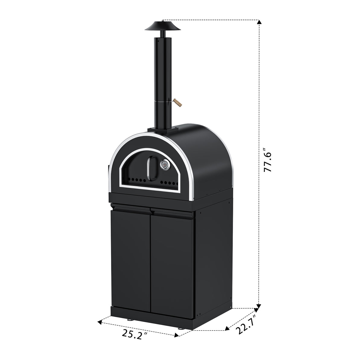 Pizza Oven Cabinet with Double-Door Storage Module