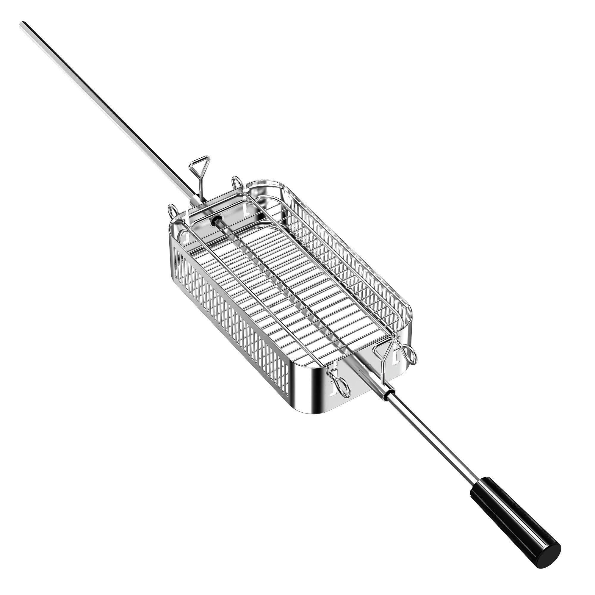 Rotating Barbecue Grill Basket Kit