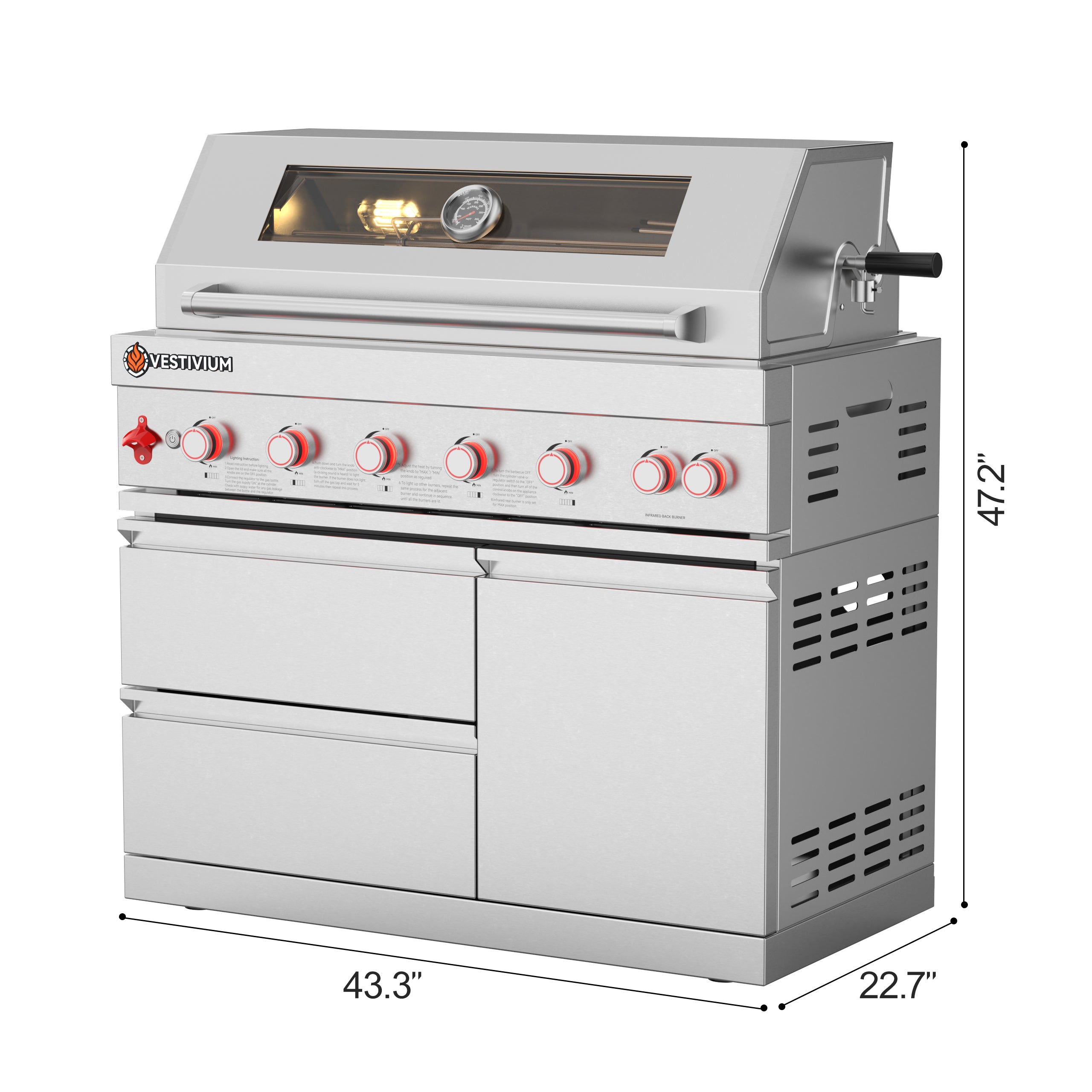 87900 BTU Outdoor Kitchen Grill Island