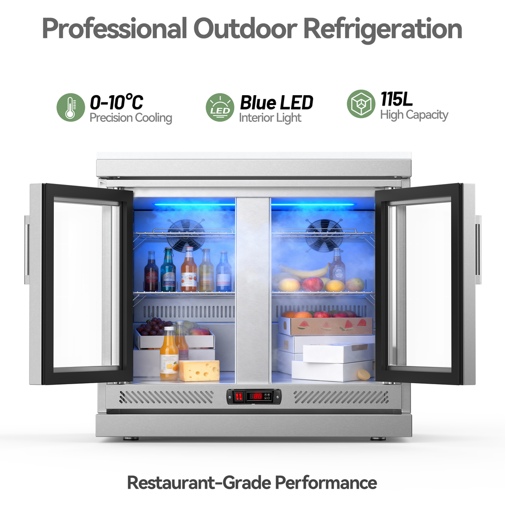 VESTIVIUM 115L Outdoor Double Door Refrigerator Cabinet