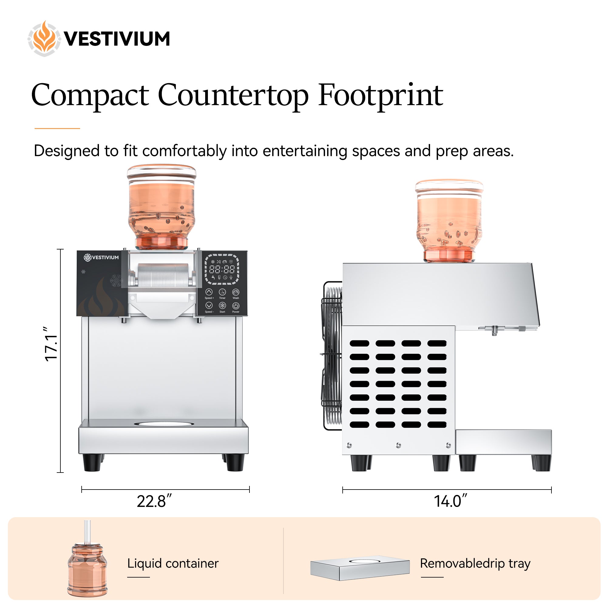 VESTIVIUM Snowflake Ice Maker | Liquid-to-Snow Frozen Dessert Machine