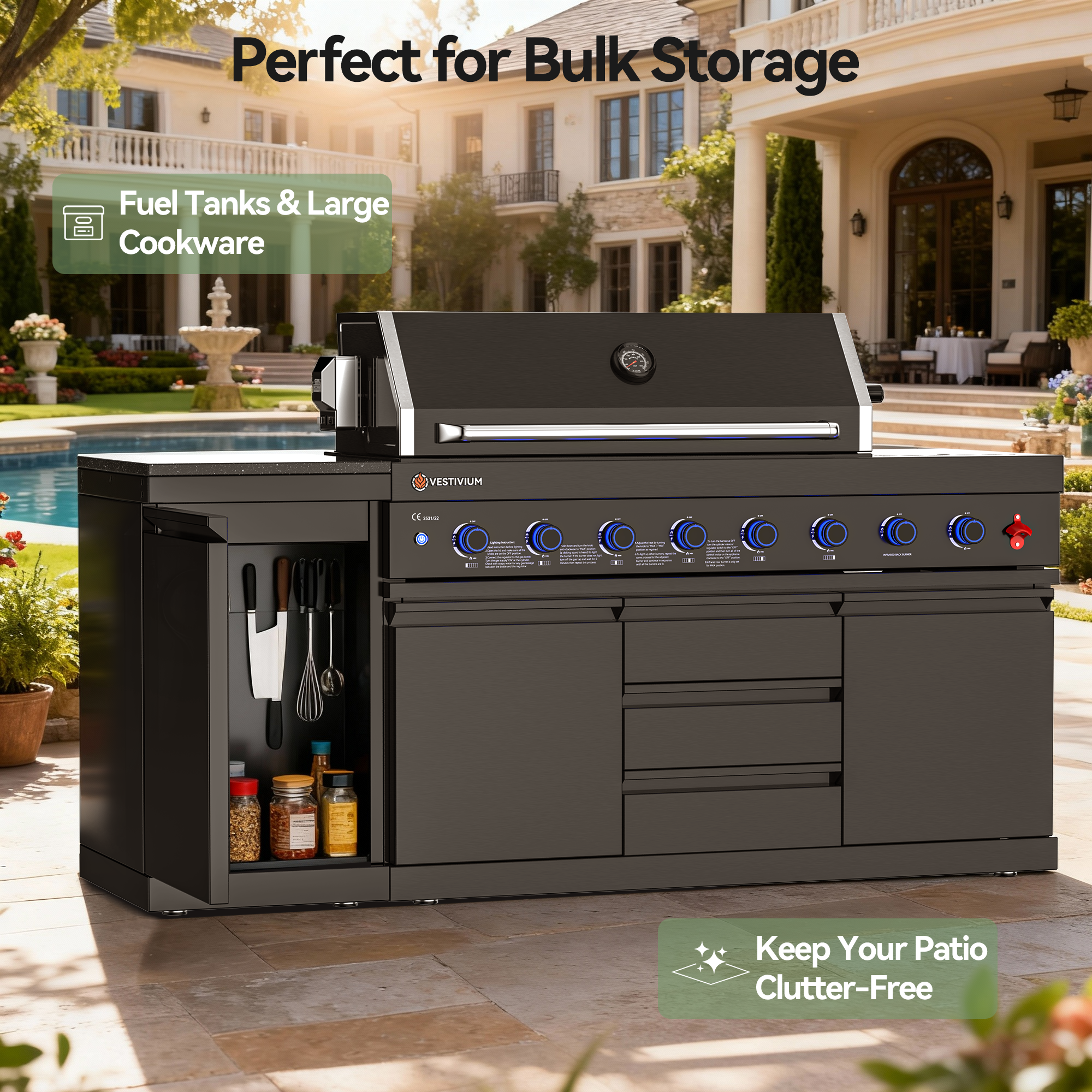 VESTIVIUM Stainless Steel Storage Cabinet - Single Door