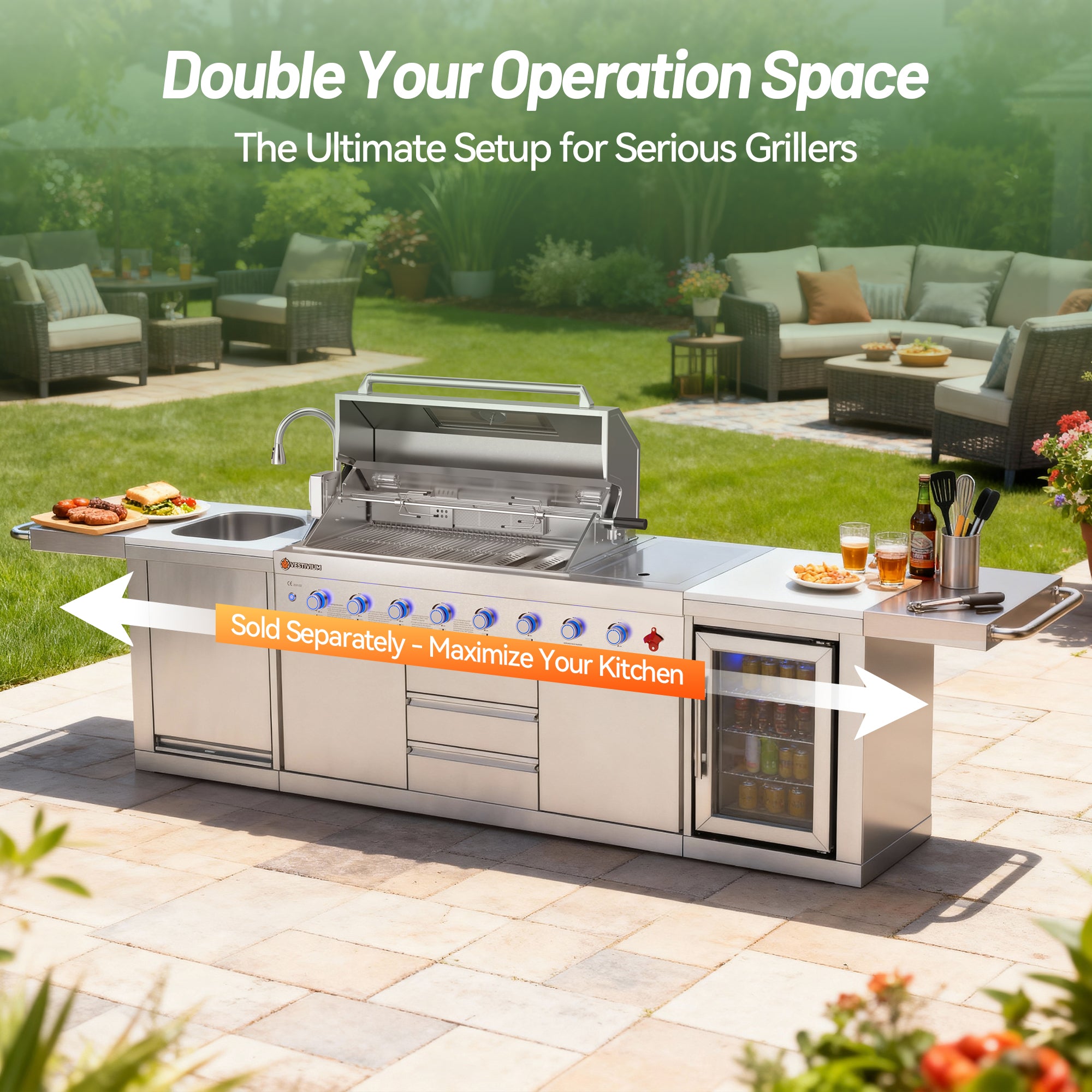 Outdoor Kitchen Foldable Side Panel Replacement Parts