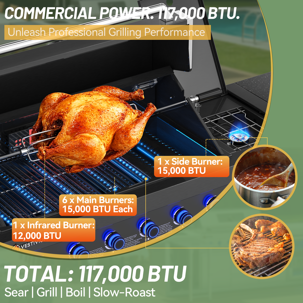 Vestivium Sera Series Outdoor Kitchen Island Black