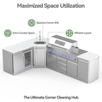 VESTIVIUM Wide-Angle Corner Cabinet with Sink for Modern Outdoor Kitchen Island