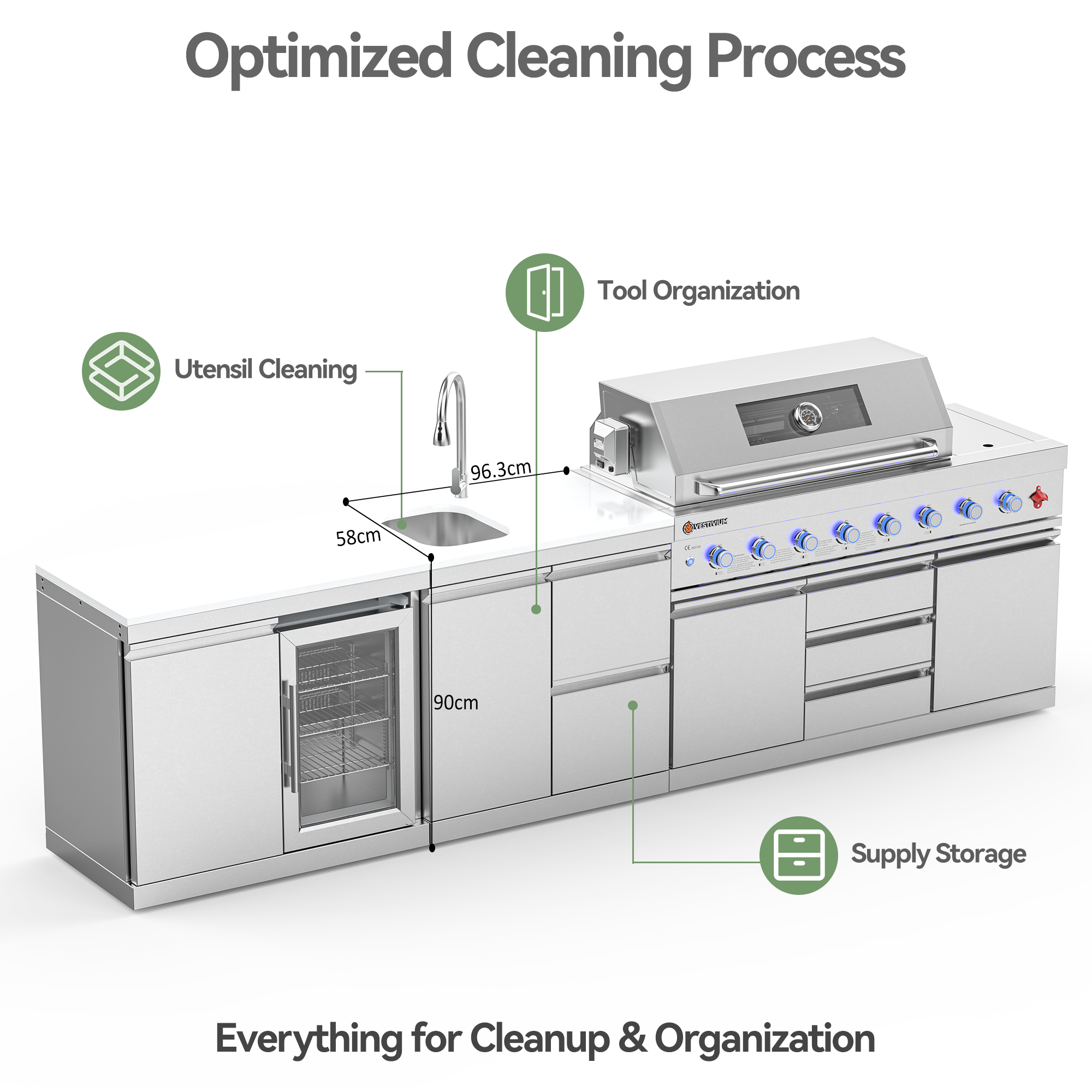 VESTIVIUM Stainless Steel Sink and Drawer Combo