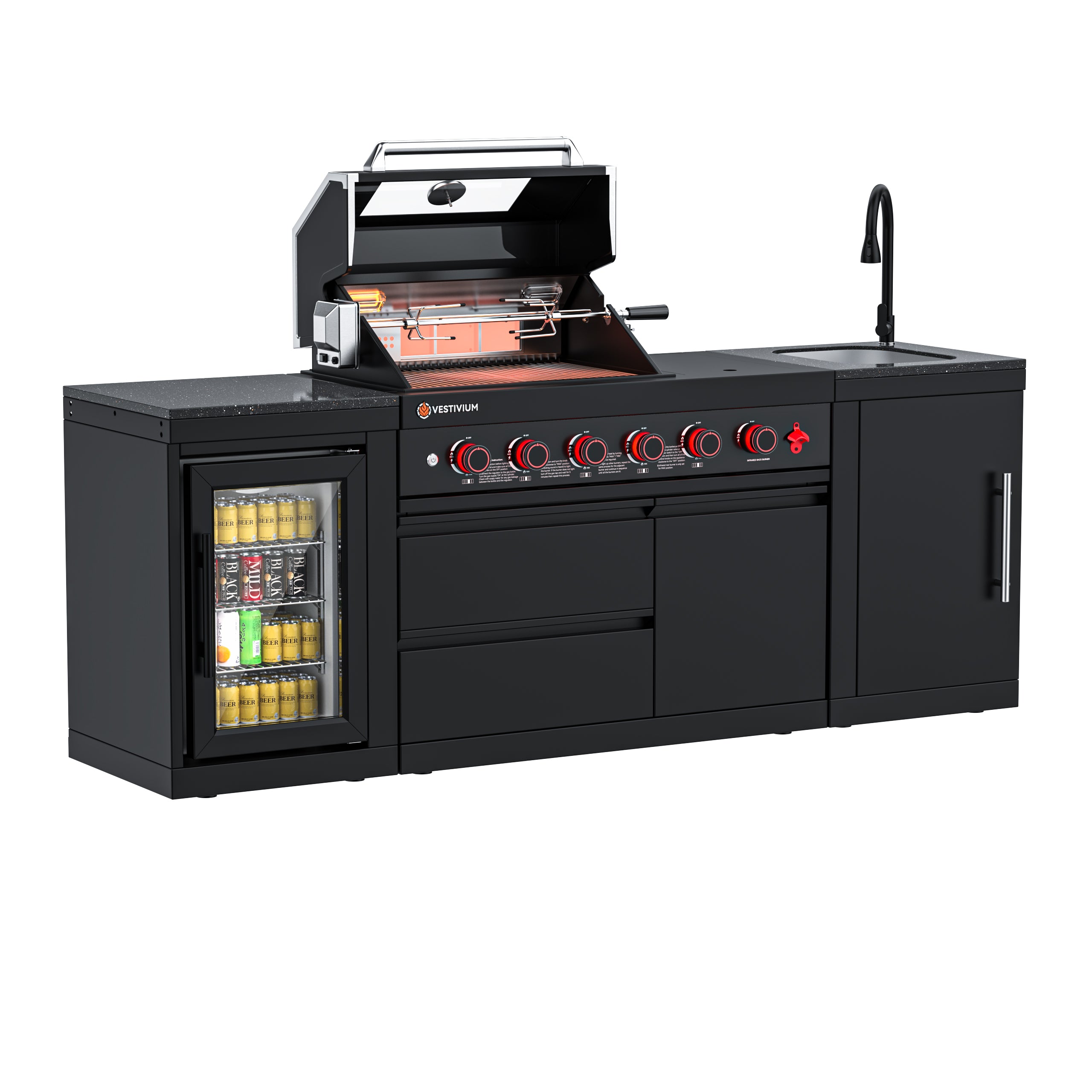 SERA-C Compact and Stylish Outdoor Modular Kitchen Set All-in-One Backyard Cooking System