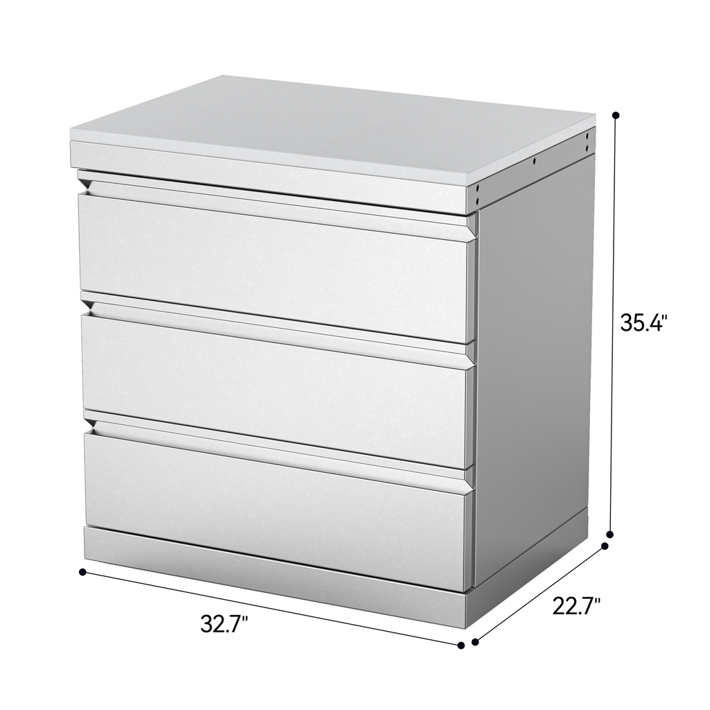 Stainless Steel 3-Drawer