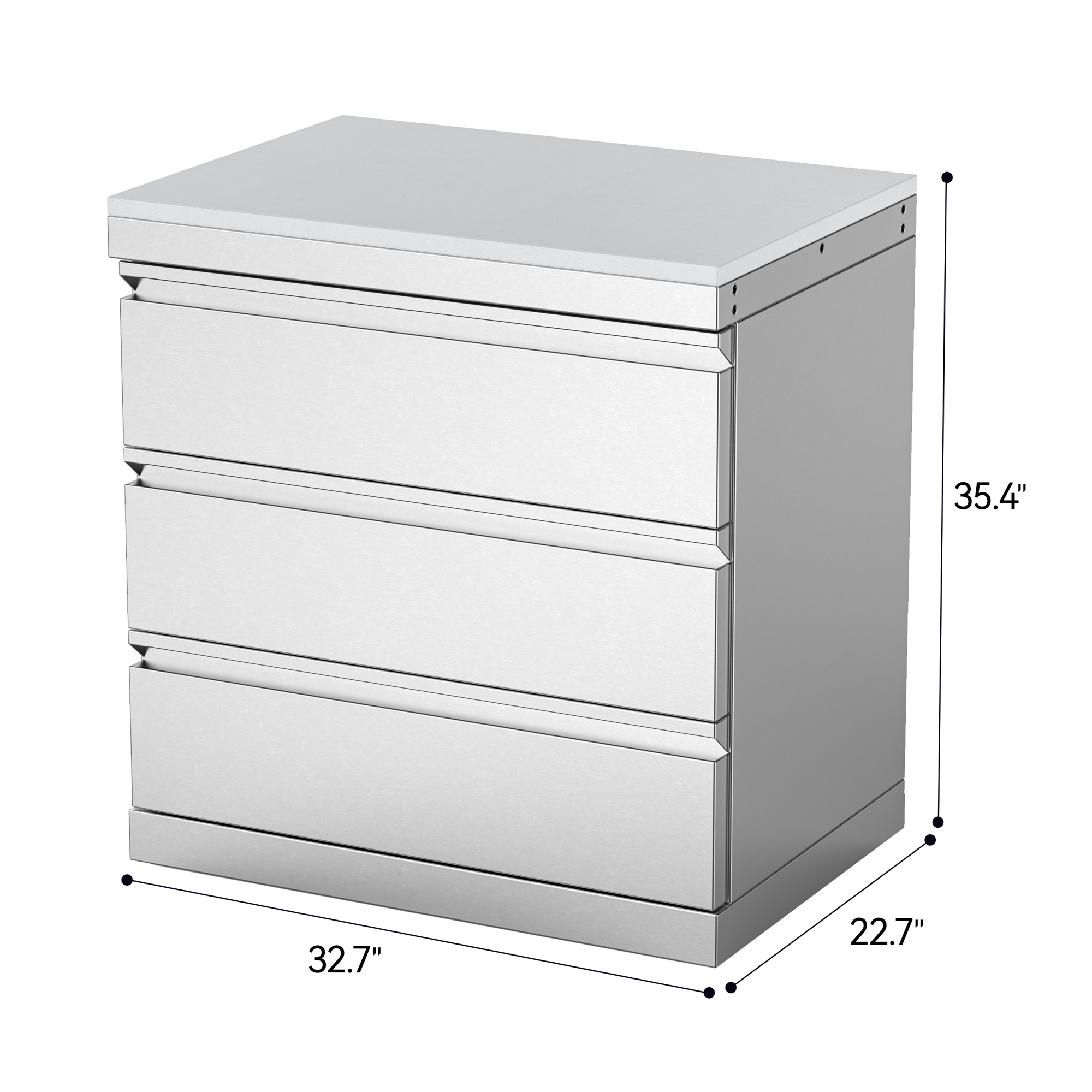 Stainless Steel 3-Drawer