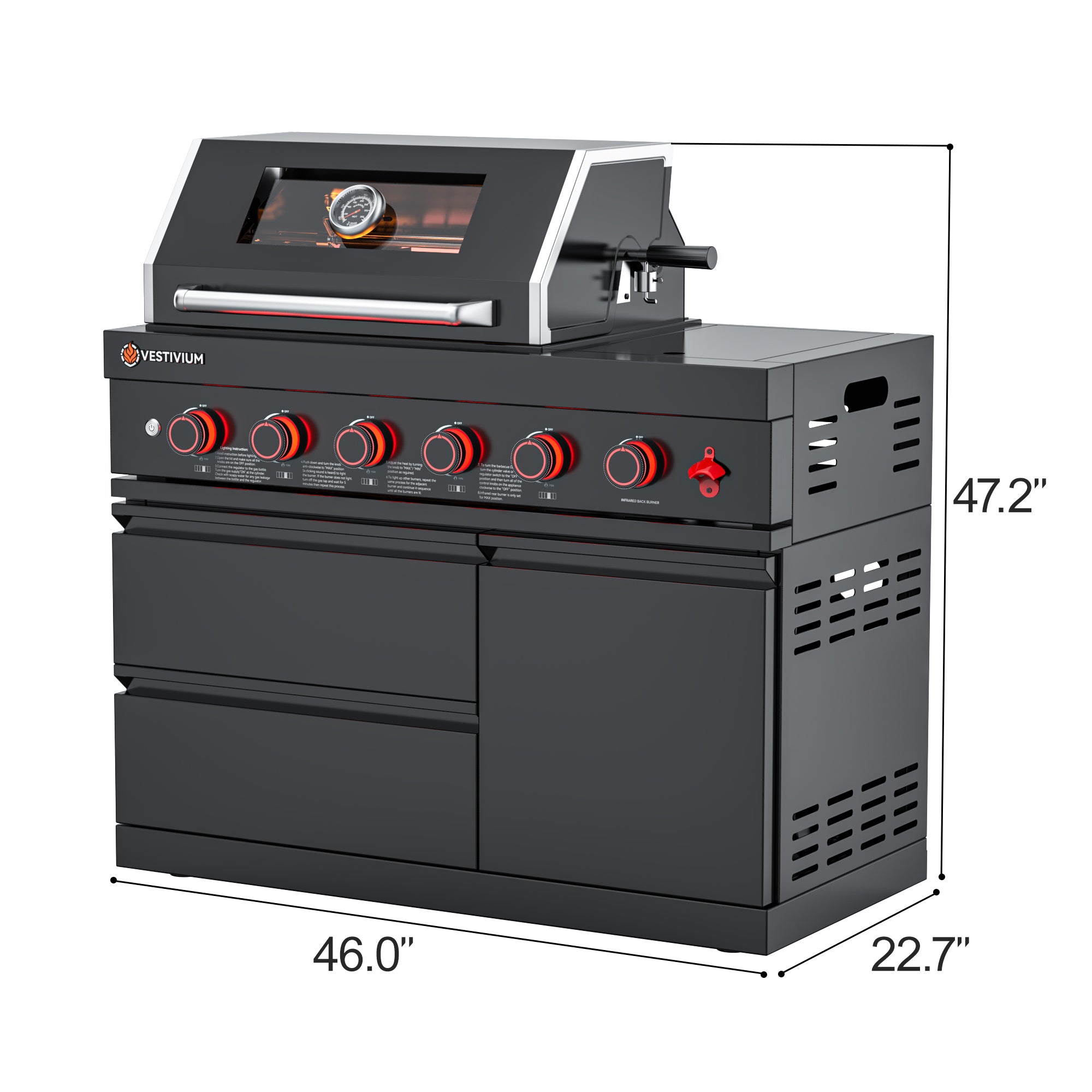 75300 BTU Outdoor Kitchen Grill Island