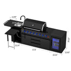 Vestivium Sera Series Outdoor Kitchen Island Black