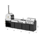 Vestivium Sera Series Outdoor Kitchen Island with Built - in Grill, Sink,Pizza Oven