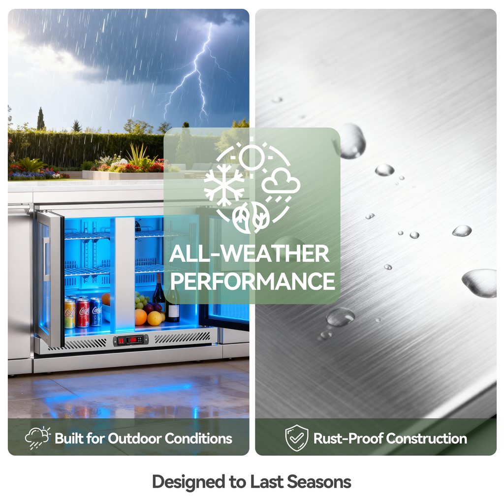 VESTIVIUM 115L Outdoor Double Door Refrigerator Cabinet