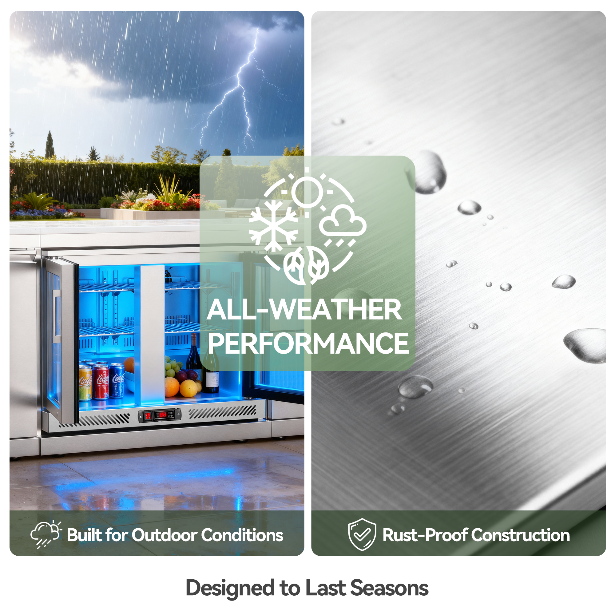 VESTIVIUM 115L Outdoor Double Door Refrigerator Cabinet