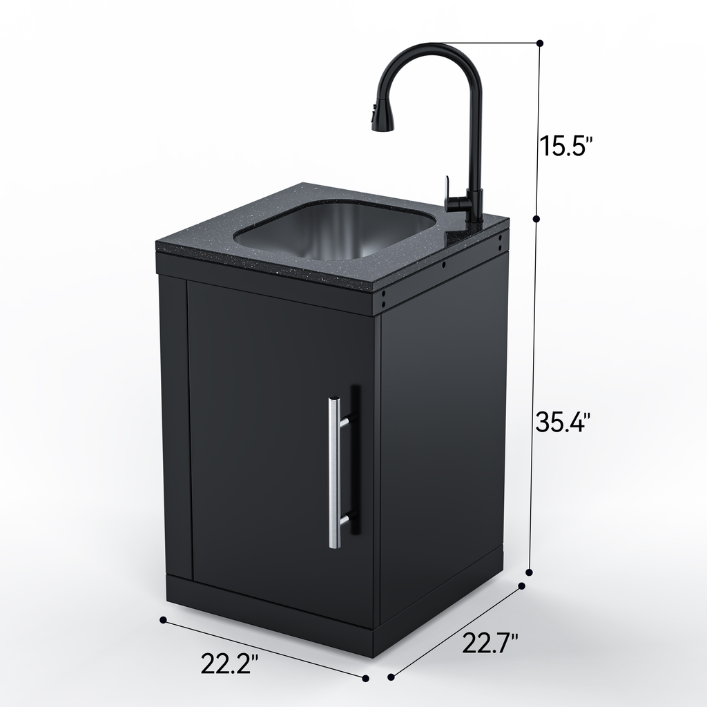 Single-Door Storage Cabinet with Sink Module
