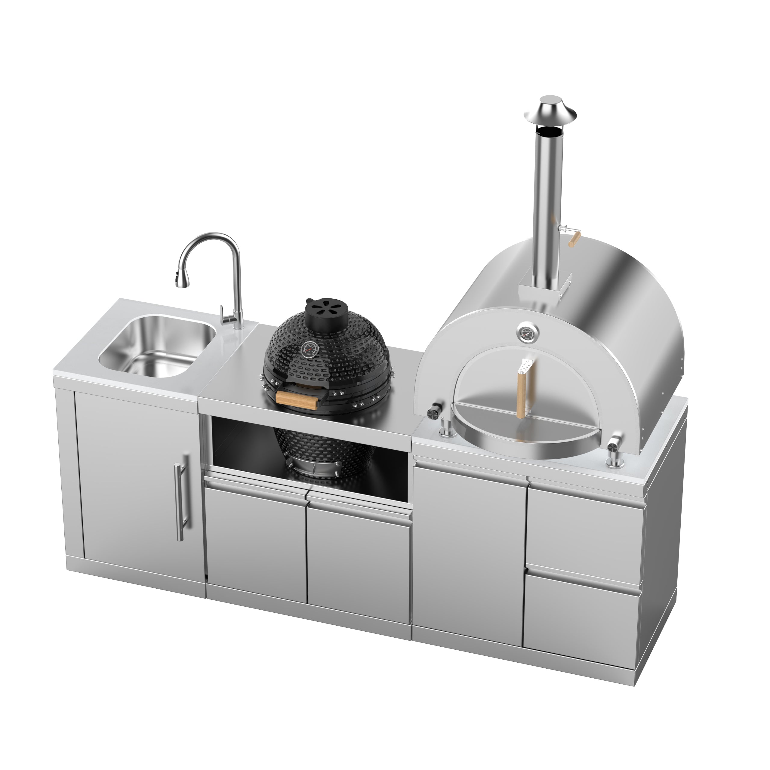 VESTIVIUM 4-Piece Modular Outdoor Kitchen Island Set | SM-SDSKPO
