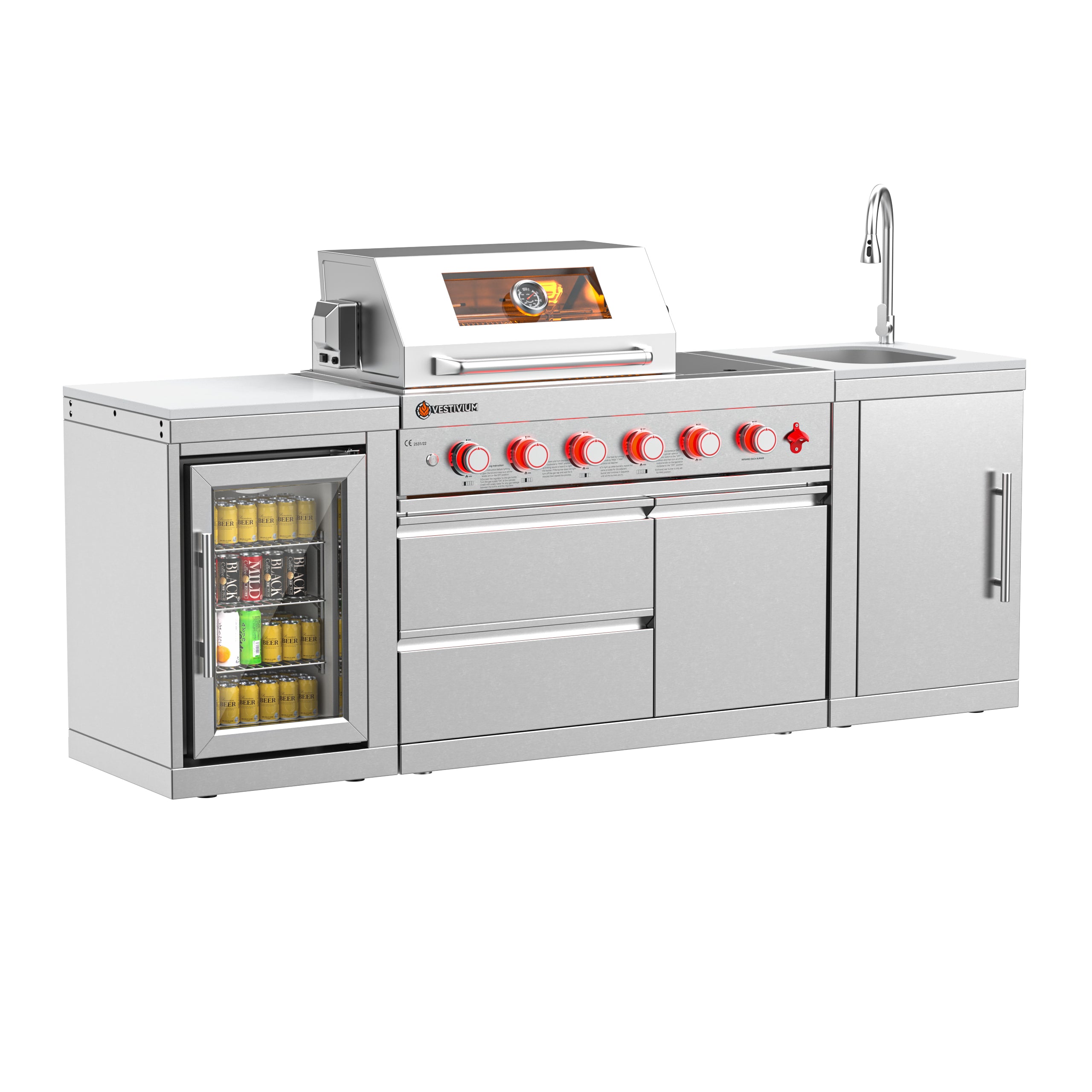 SERA-C Compact and Stylish Outdoor Modular Kitchen Set All-in-One Backyard Cooking System