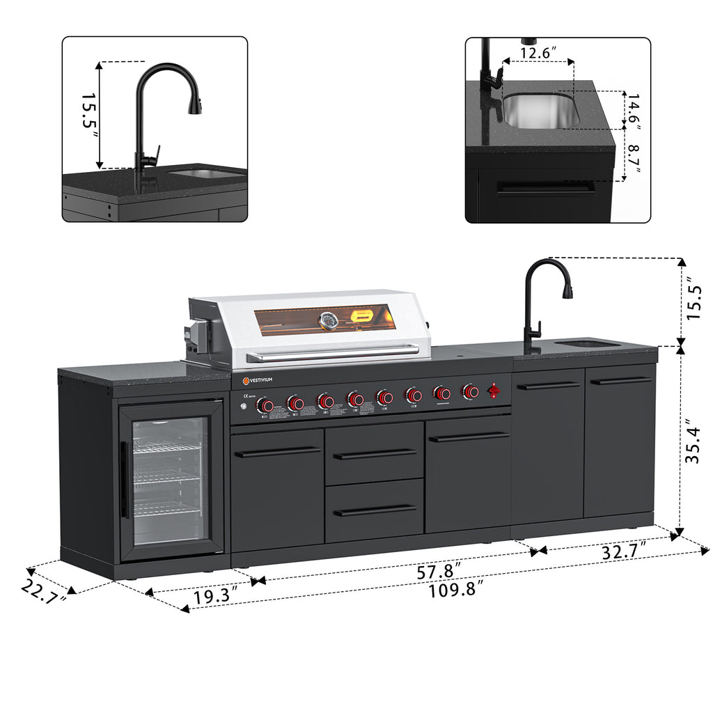 SERA-A Series Outdoor Modular Kitchen – All-in-One Backyard Cooking System