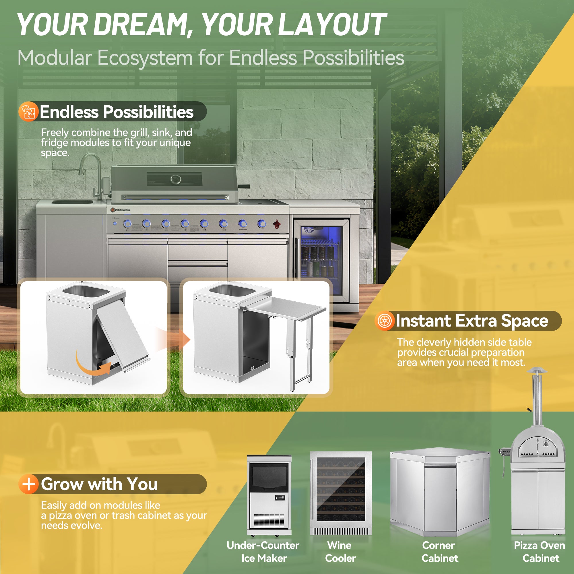 Vestivium Sera Series Outdoor Kitchen Island