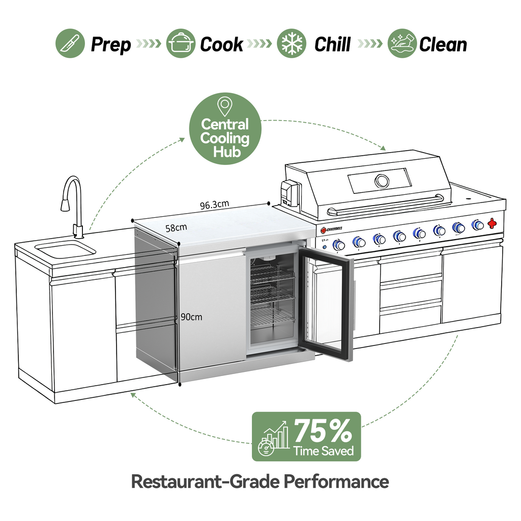 Combo Storage and Refrigerator Cabinet