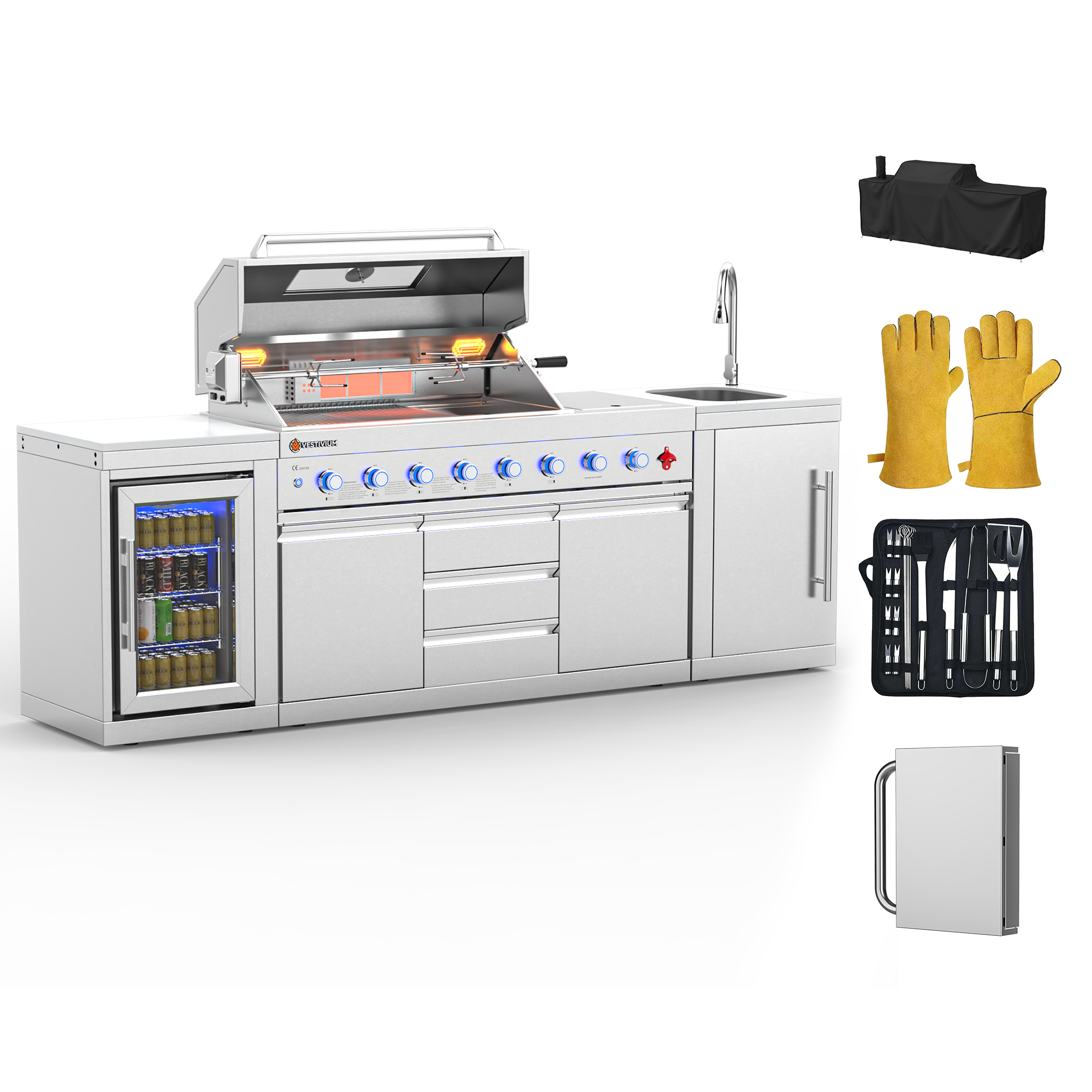 SERA series outdoor modular kitchen SC26-1 - Silver