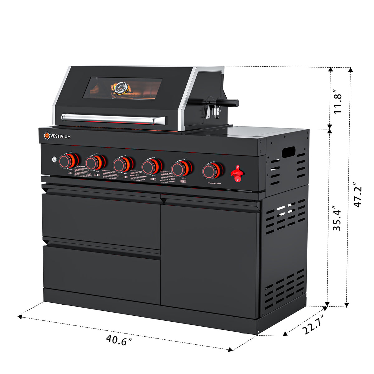 75300 BTU Outdoor Kitchen Grill Island