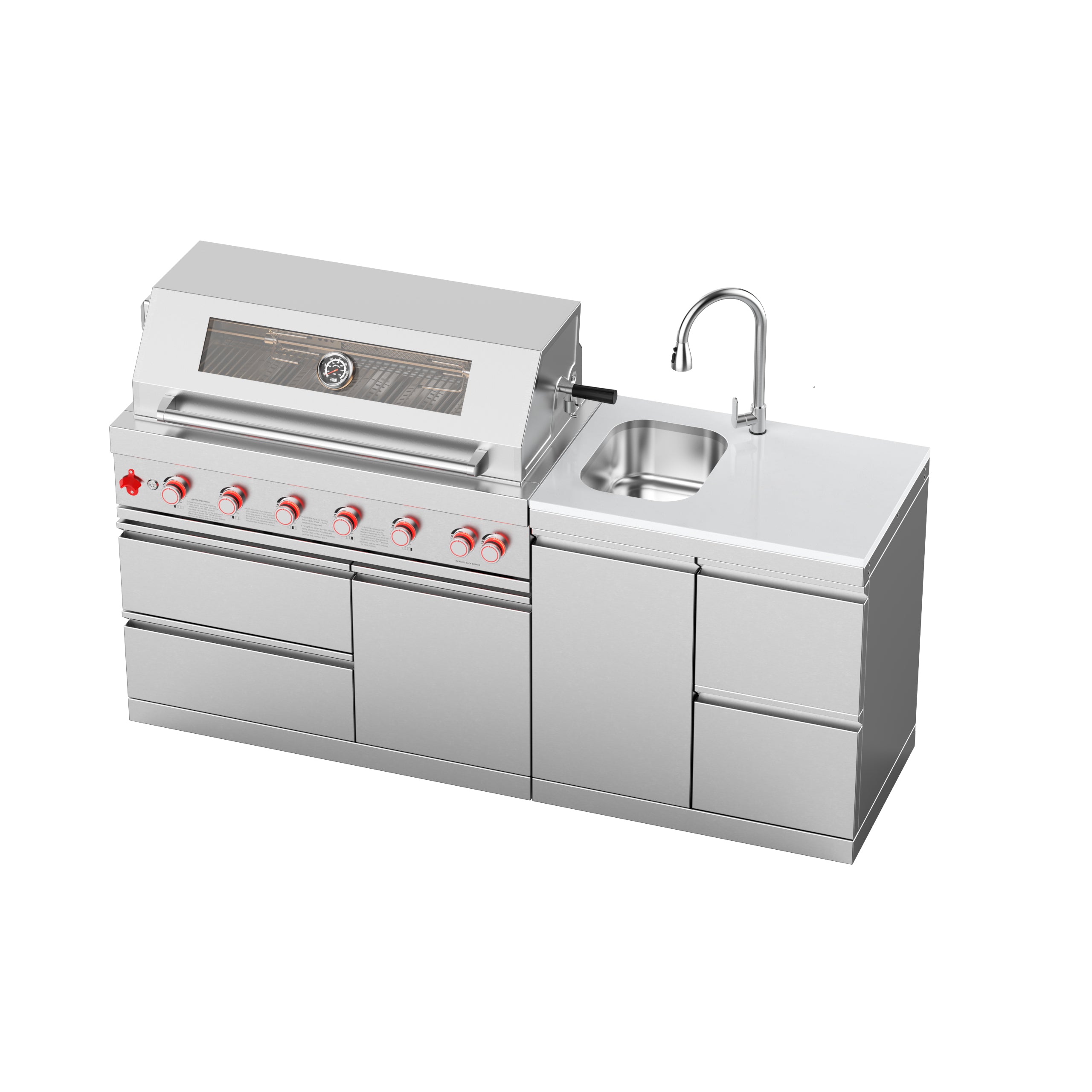 VESTIVIUM 2-Piece Modular Outdoor Kitchen Island Set | V601-SKD