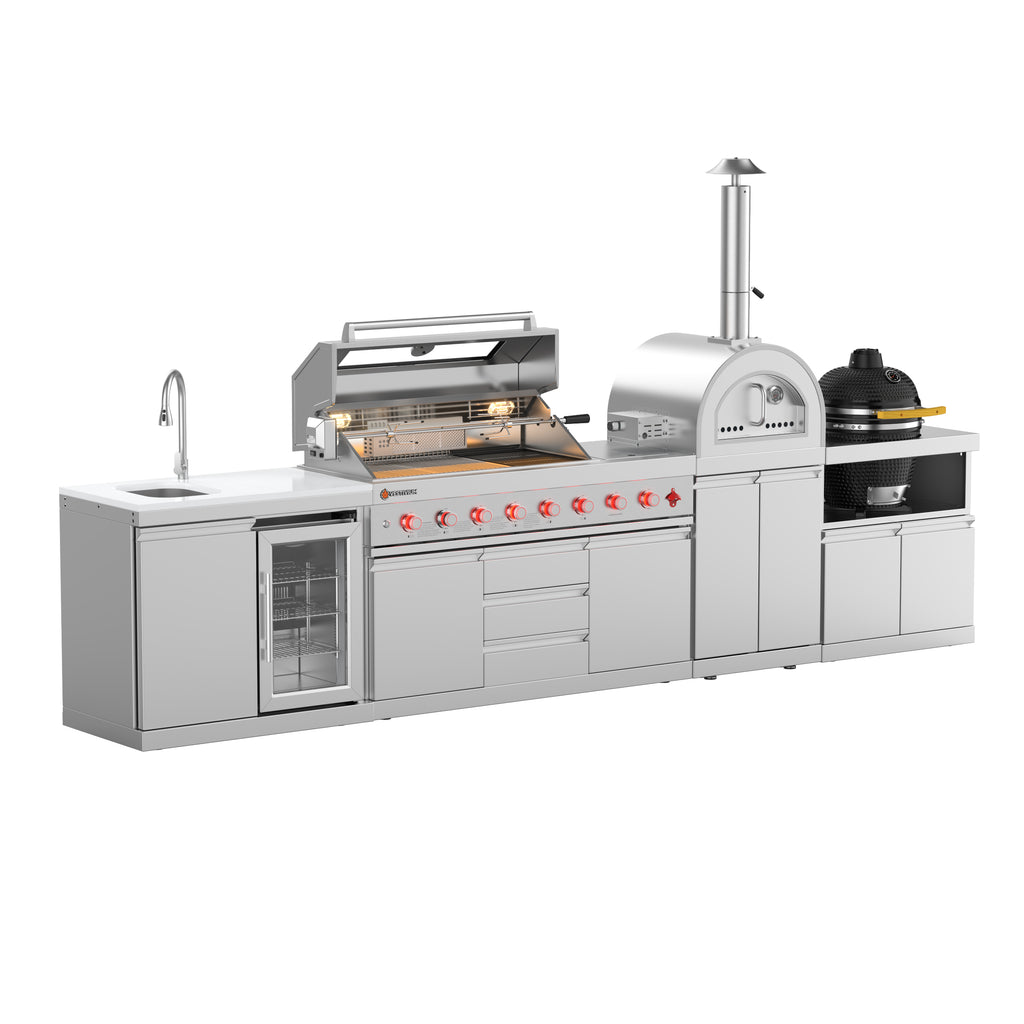 VESTIVIUM 4-Piece Modular Outdoor Kitchen Island Set | V611-SFPMSM