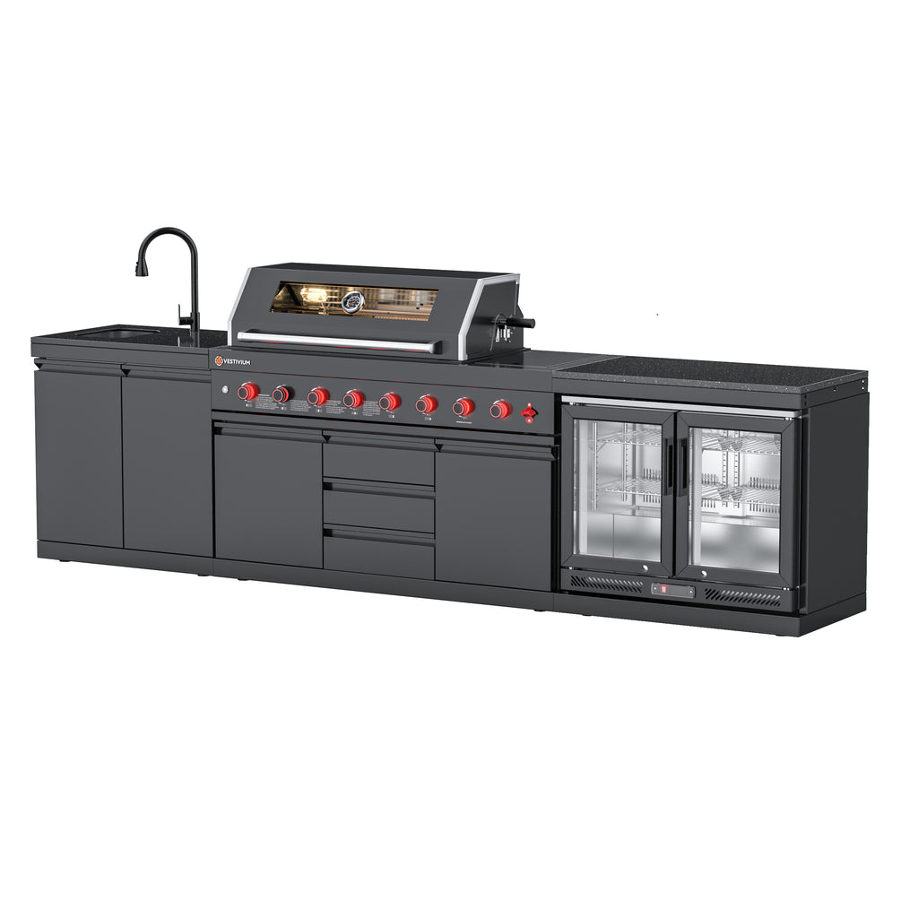 VESTIVIUM 3-Piece Modular Outdoor Kitchen Island Set | V611-SK2FR2