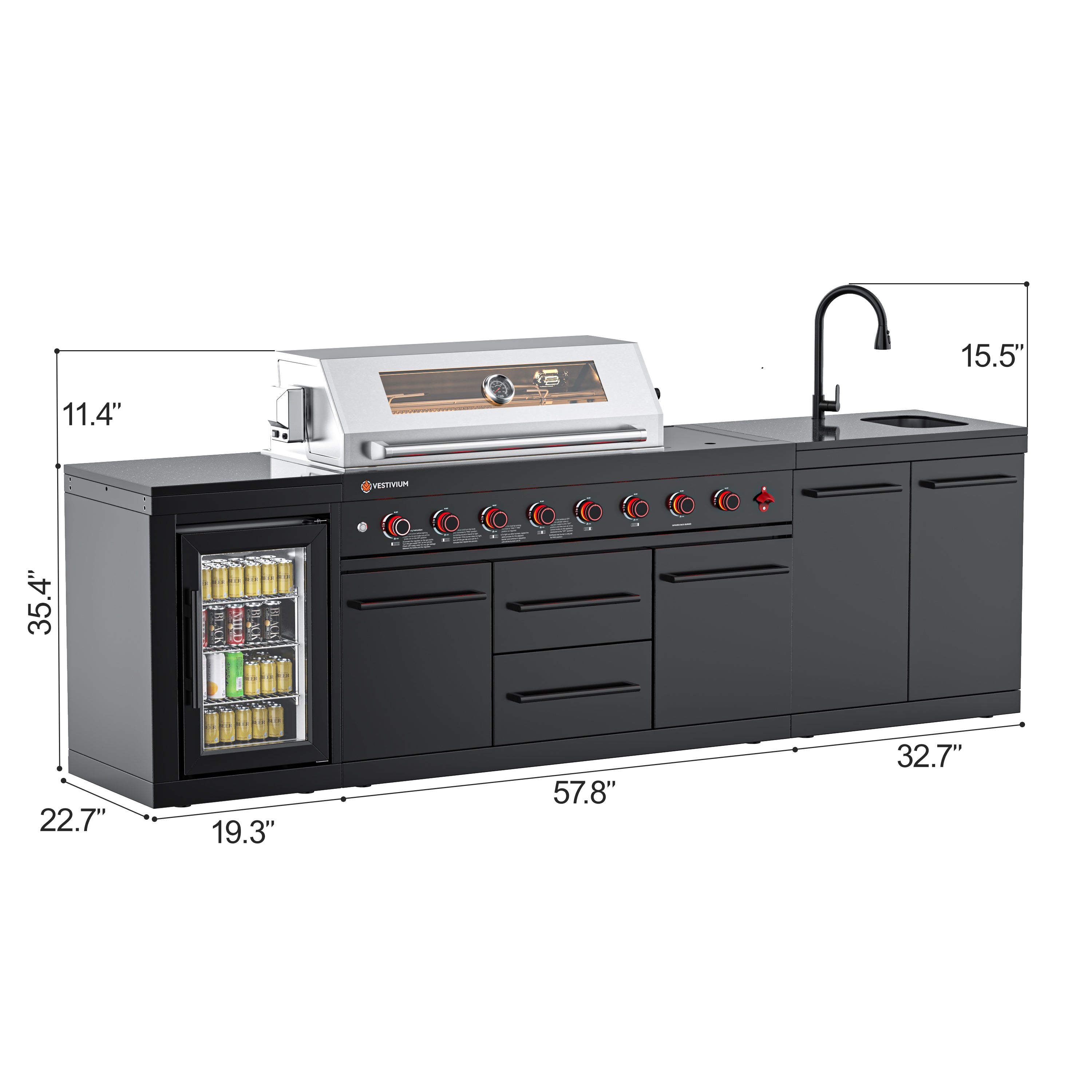 SERA-A Series Outdoor Modular Kitchen – All-in-One Backyard Cooking System
