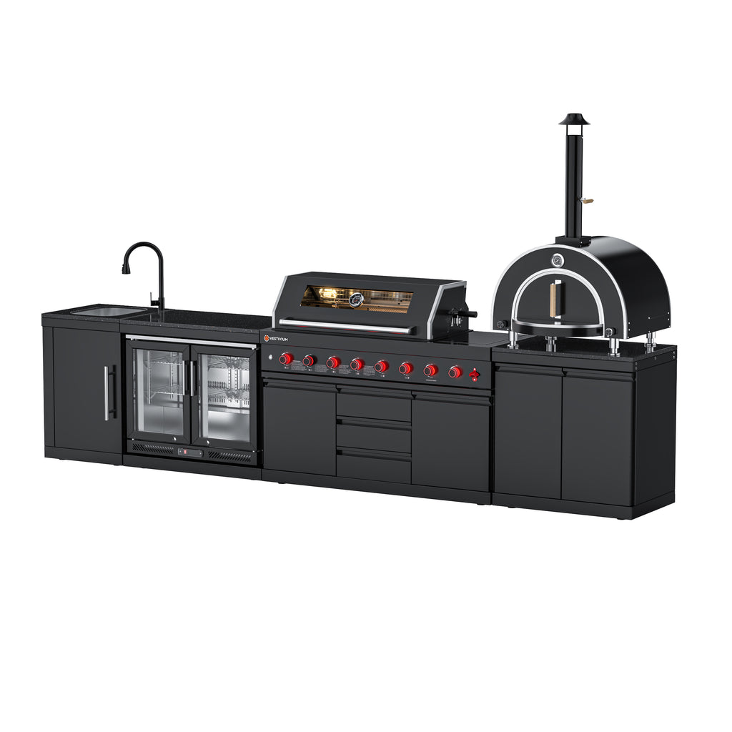 VESTIVIUM 5-Piece Modular Outdoor Kitchen Island Set | V611-ST2SKFR2PO