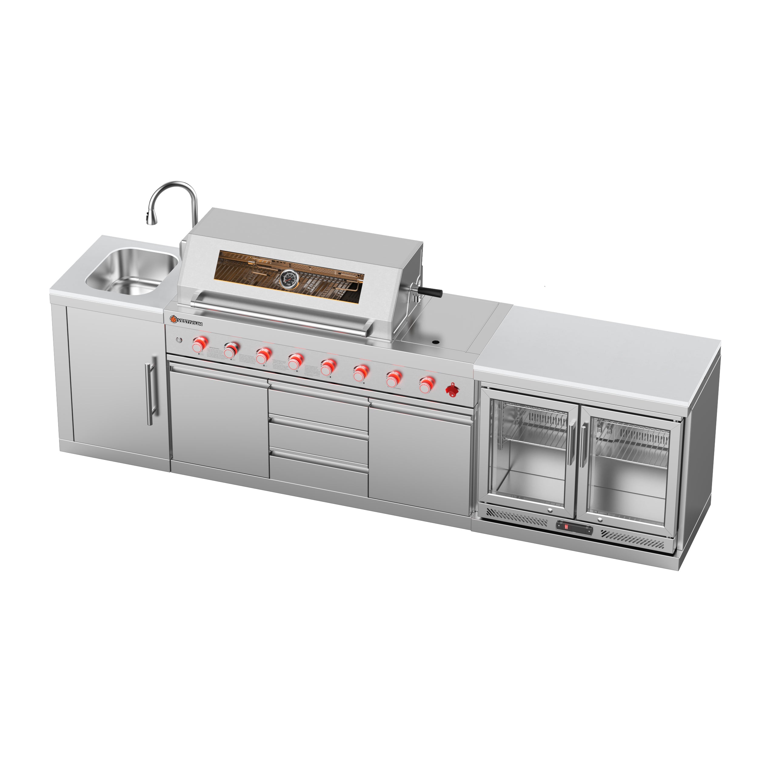 VESTIVIUM 3-Piece Modular Outdoor Kitchen Island Set | V611-SKFR2