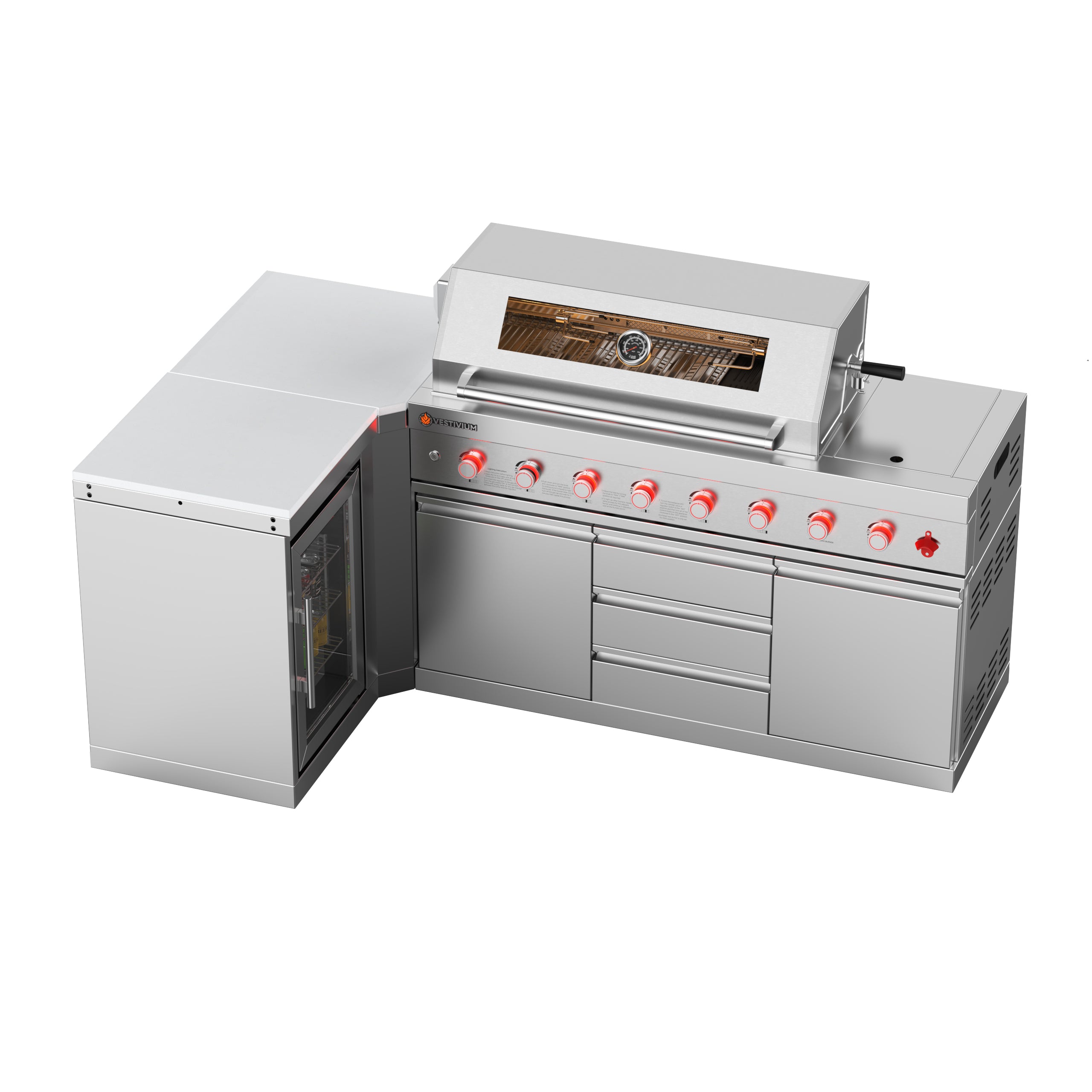 VESTIVIUM 3-Piece Modular Outdoor Kitchen Island Set | V611-FRC