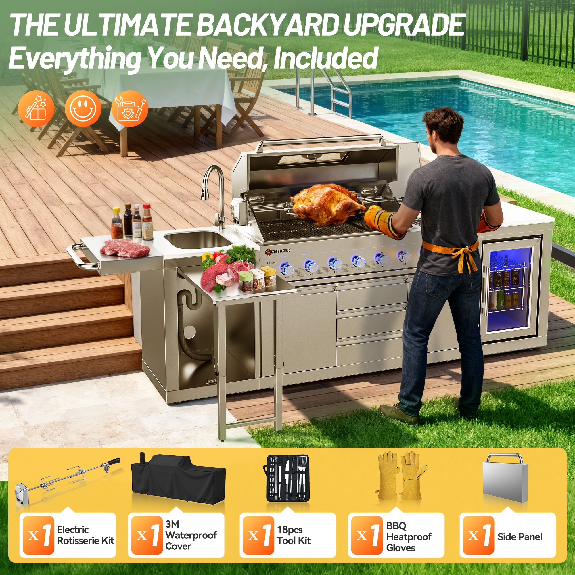 Vestivium Sera Series Outdoor Kitchen Island