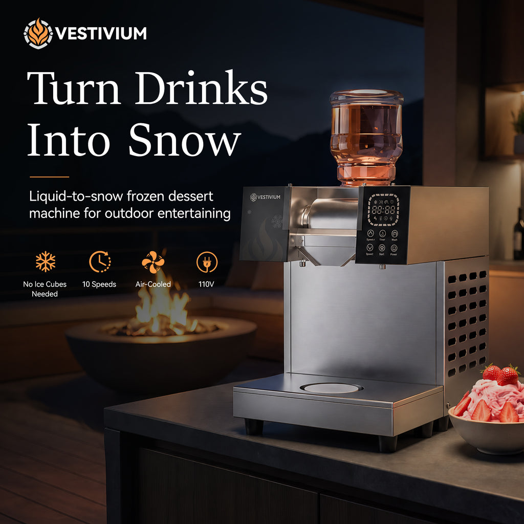 VESTIVIUM Snowflake Ice Maker | Liquid-to-Snow Frozen Dessert Machine