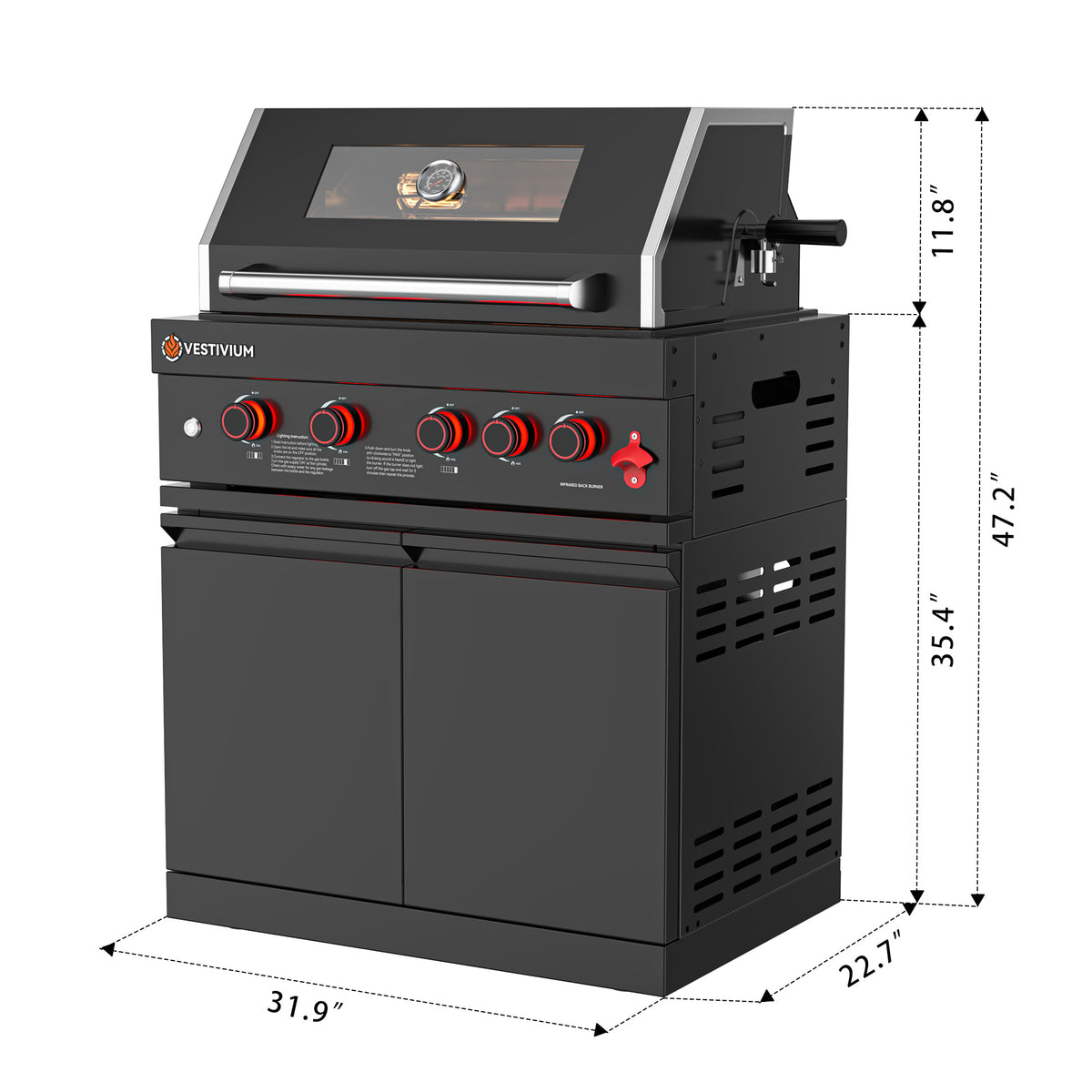 63700 BTU Outdoor Kitchen Grill Island