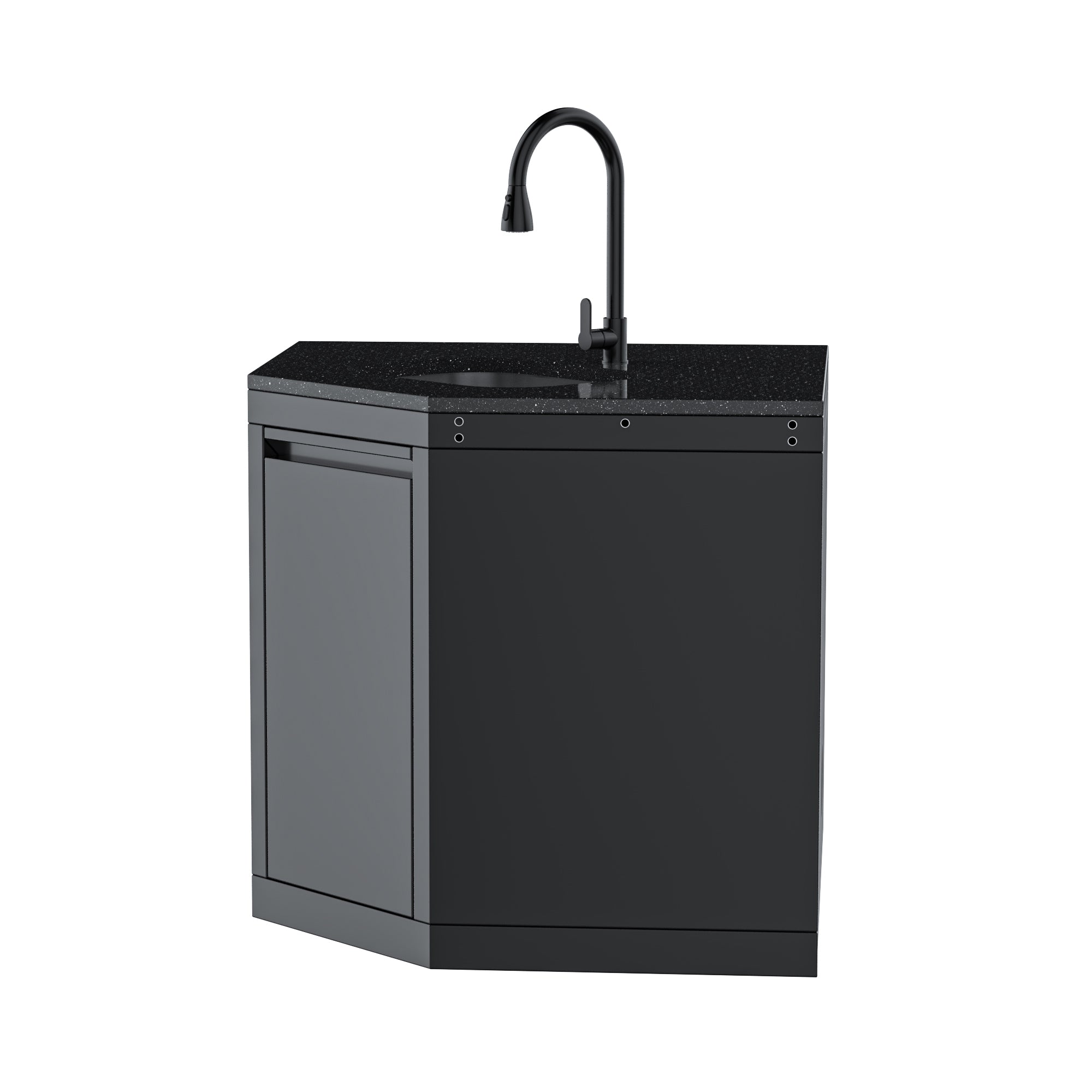 Wide-Angle Corner Cabinet with Sink Module