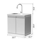 Double-Door Storage Cabinet with Sink Module