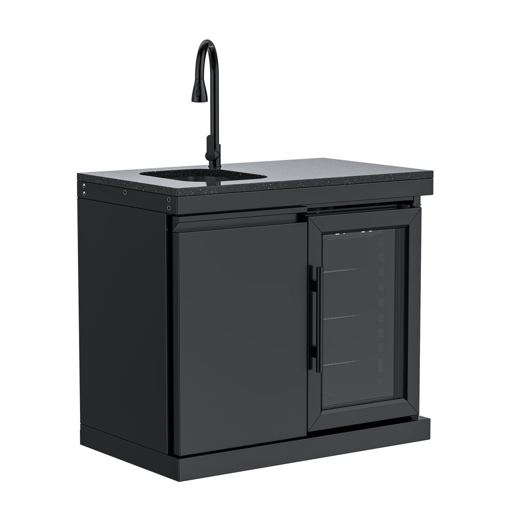 Single-Door Storage with Sink and Single-Door Refrigerator Module