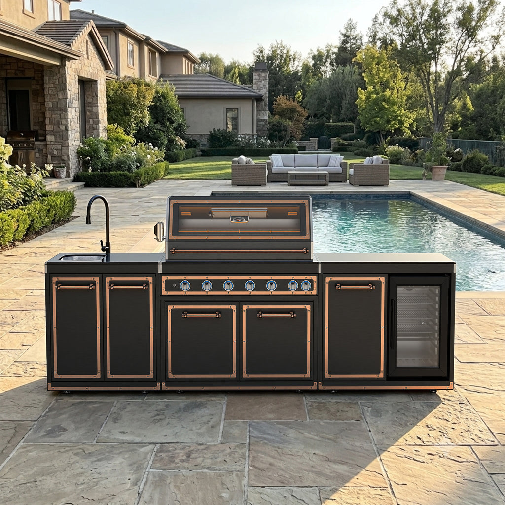 ROMA Black-Gold 304 Stainless Steel Outdoor Kitchen Set