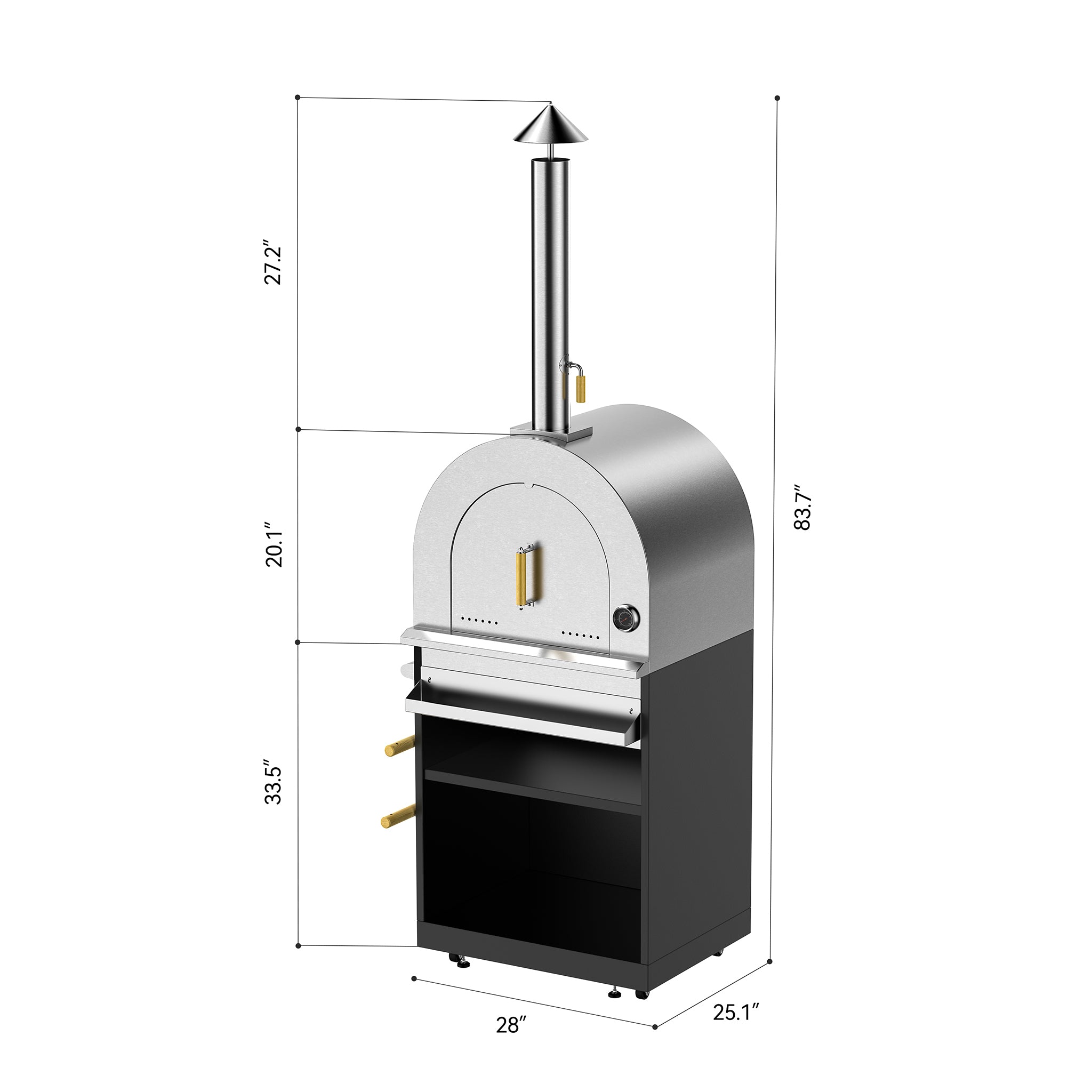 Vestivium Sera Series Outdoor Kitchen Island with Built - in Grill, Sink,Pizza Oven