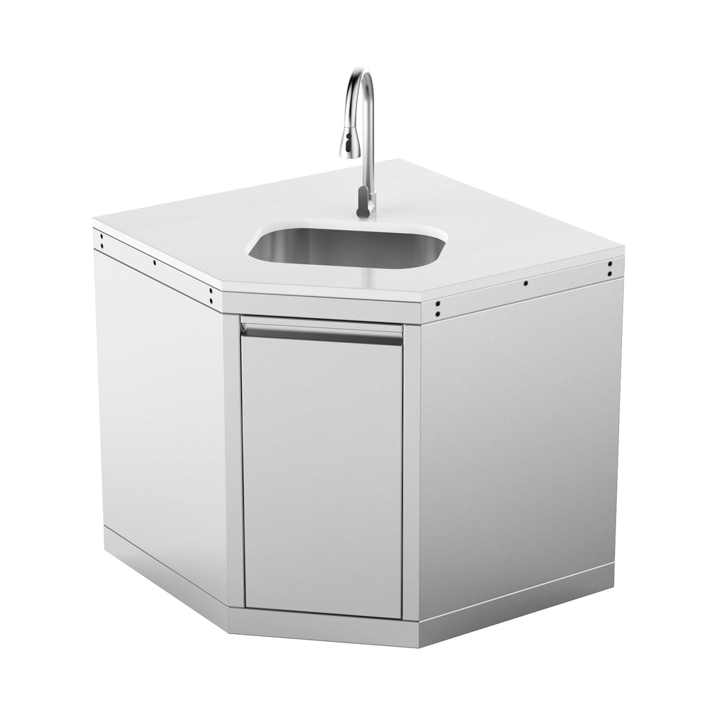 Wide-Angle Corner Cabinet with Sink Module