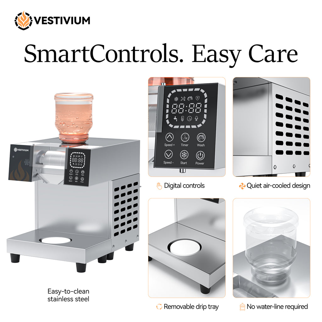 VESTIVIUM Snowflake Ice Maker | Liquid-to-Snow Frozen Dessert Machine