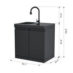 Double-Door Storage Cabinet with Sink Module