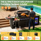 Vestivium Sera Series Outdoor Kitchen Island Black