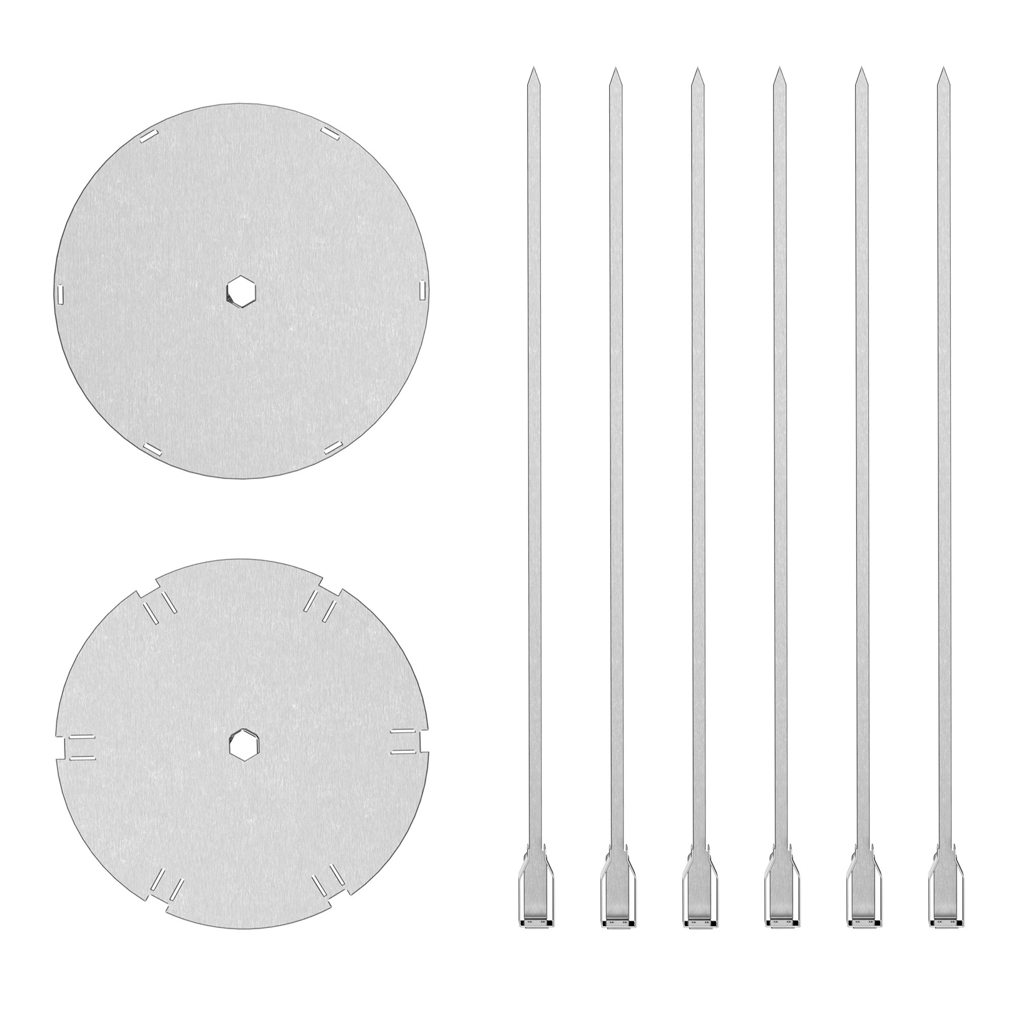 Rotating Stainless Steel Skewer Set