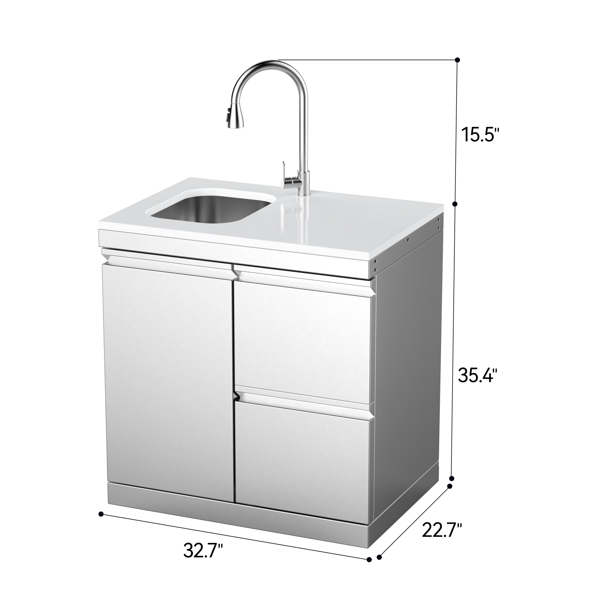 Stainless Steel Sink and Drawer Combo