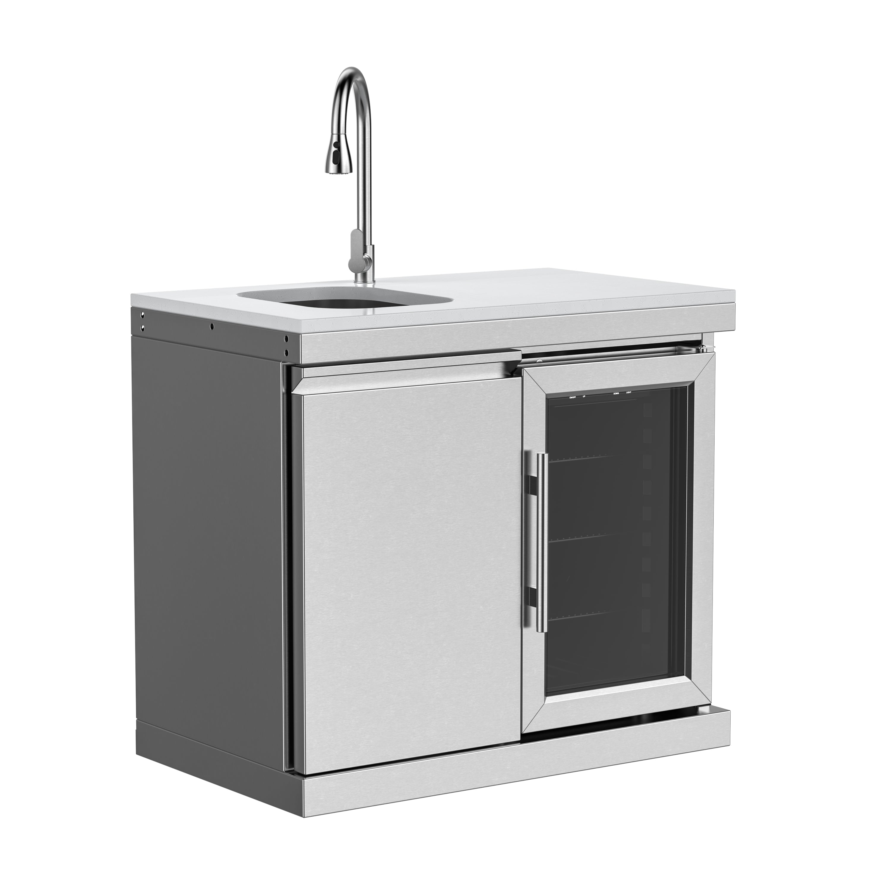 Single-Door Storage with Sink and Single-Door Refrigerator Module