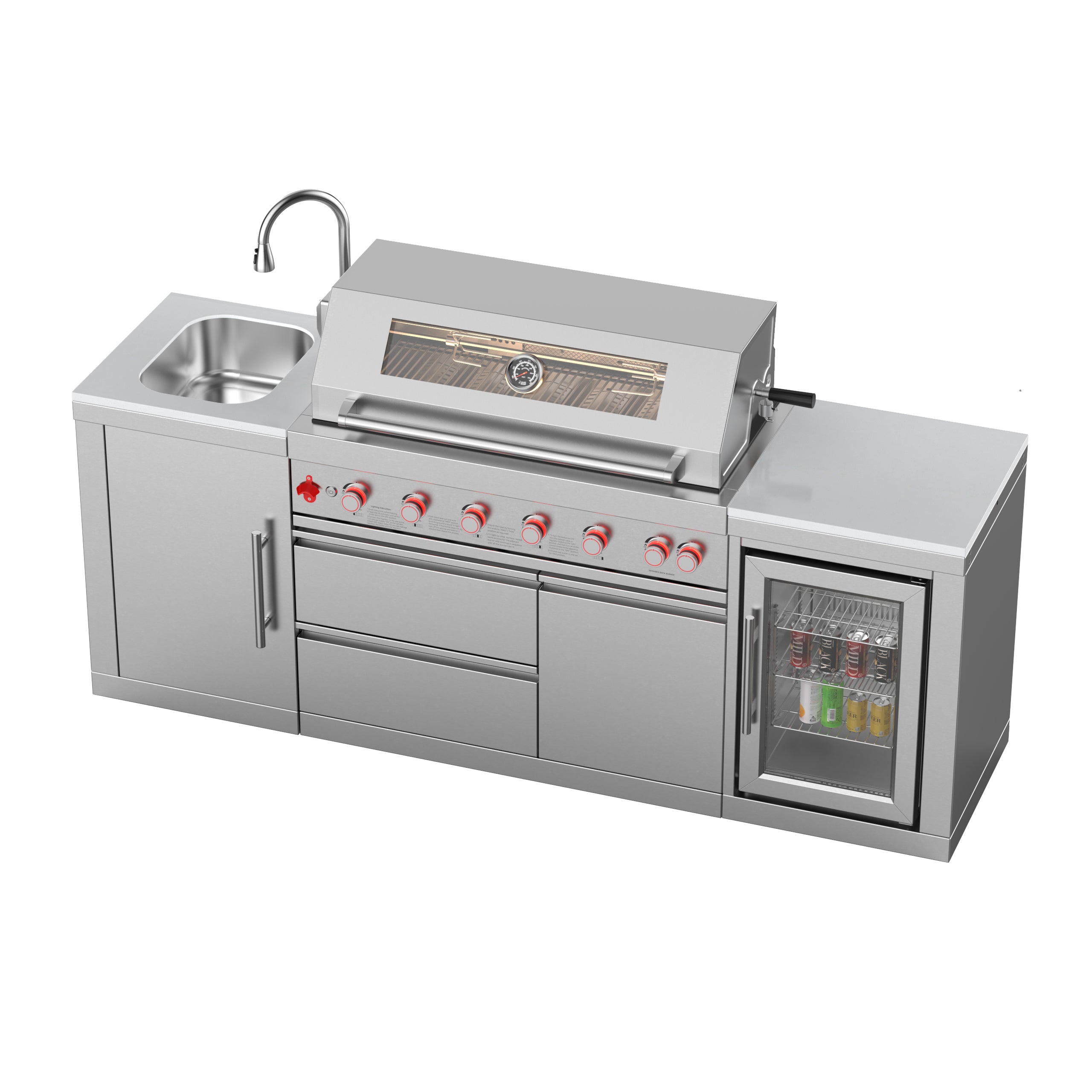 VESTIVIUM 3-Piece Modular Outdoor Kitchen Island Set | V601-SKFR