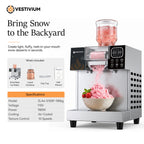 VESTIVIUM Snowflake Ice Maker | Liquid-to-Snow Frozen Dessert Machine